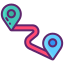 Package tracking route icon