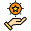 Hand holding star icon